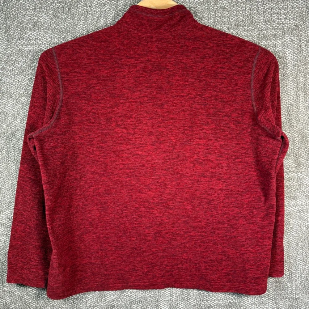 Eddie Bauer First Ascent Pullover Mens XL Red 1/4 Zip Fleece Jacket‎ Mock Neck